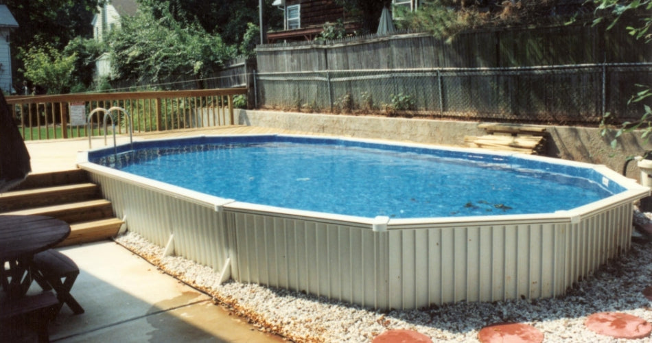 12' x 18' x 52" Aquasports Aluminum Panel Semi-Inground Oval Combo Pool