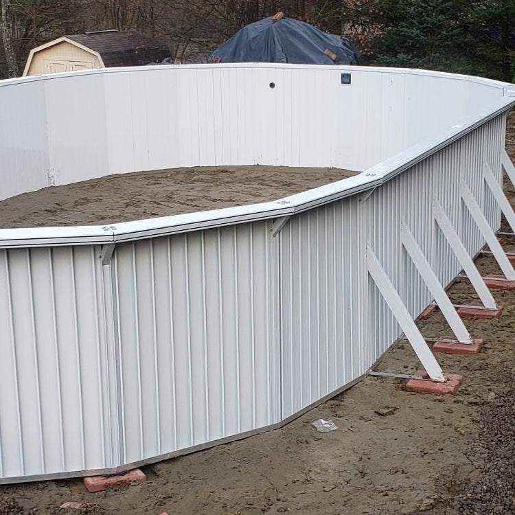 24' x 52" Aquasports Aluminum Panel Semi-Inground Round Combo Pool