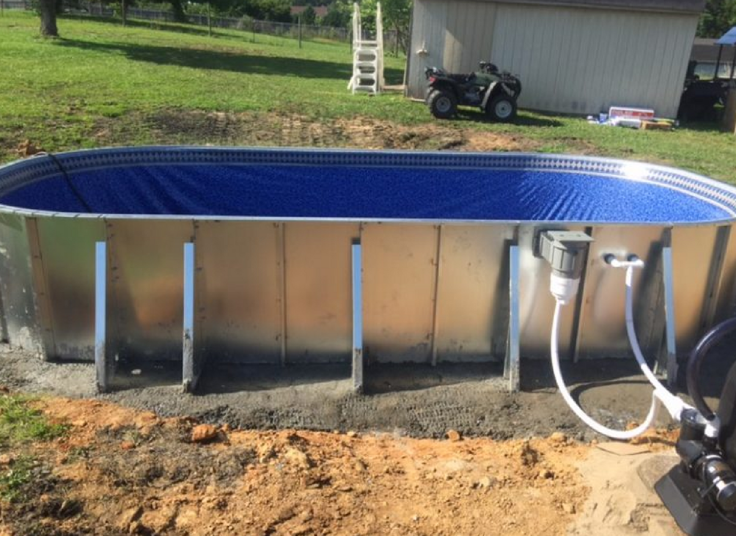 12' x 24' x 52" Steel Wall Semi Inground  Pool