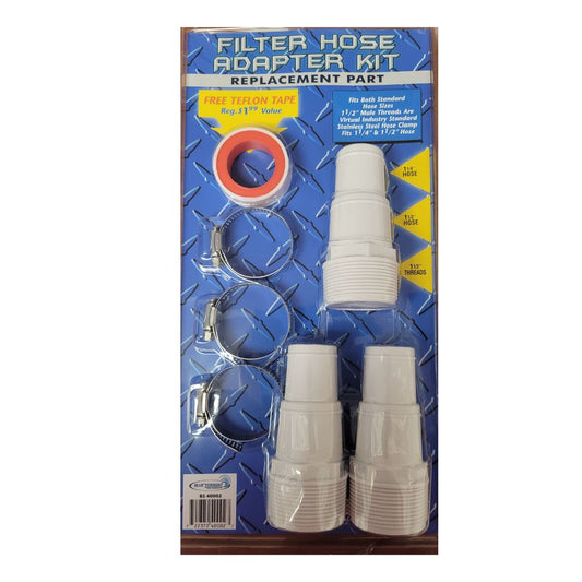 Blue Torrent Swimming Pool Filter Hose Universal Adapter Kit  - 3 Adapters