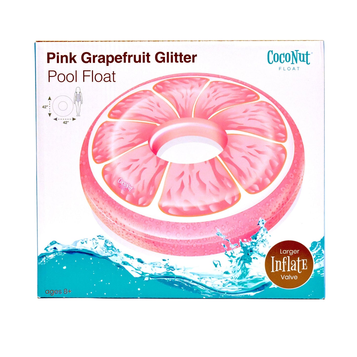 Pink Grapefruit Glitter Pool Float - Buy 1 Get 1 Free