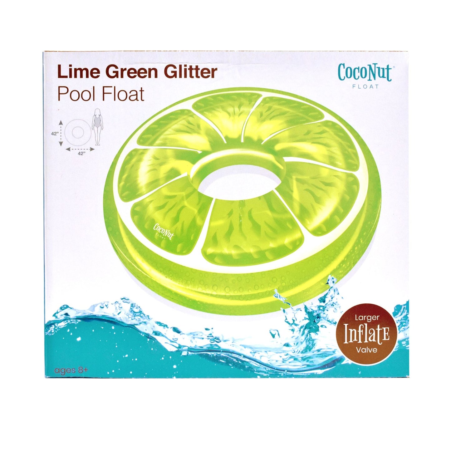 Lime Green Glitter Pool Float - Buy 1 Get 1 Free