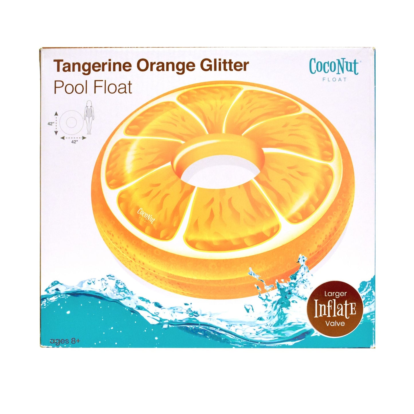 Tangerine Orange Glitter Pool Float - Buy 1 Get 1 Free