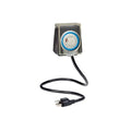 The SPD Above Ground Pool Smart Timer features a 24-hour round dial, clear cover, and black two-prong cord—perfect for automatically controlling outdoor pool equipment and other electrical devices.