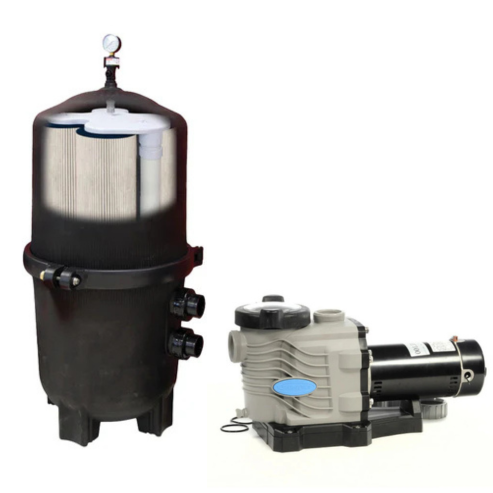 425 Sq. Ft. Black Diamond Pressure Cartridge Filter with 1.5 HP Blue Torrent High Speed Pump