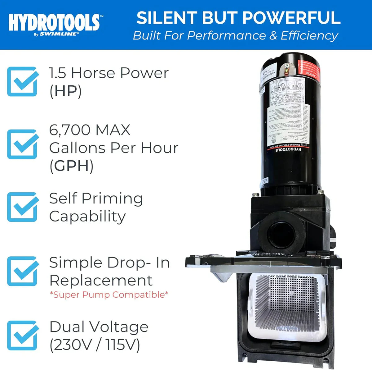 1.5 HP Replacement Pump by Hydro for Hayward Super Pump™