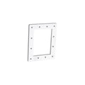 The Swimming Pool Discounters Hayward Skimmer Face Plate SP1084L is a white rectangular replacement with a large central cutout and twelve evenly spaced screw holes, displayed on a plain white background.