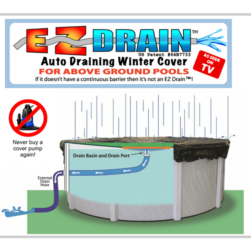 18ft x 36ft Oval EZ-Drain Above Ground Winter Cover