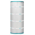 A cylindrical white air purifier filter with pleated sides, blue edges, and horizontal Hurricane bands, offering advanced filtration similar to the Swimming Pool Discounters Hayward SwimClear CS150E, CX150XRE replacement.