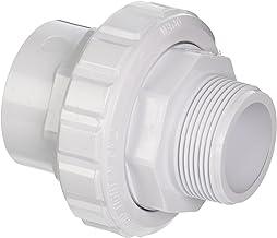 The Pool Nation USA Hayward Flush Union 1.5" MPT x 1.5" SKT (SP14953S) is a white PVC fitting for joining two pipes in plumbing or irrigation, featuring a male threaded and slip socket union end.