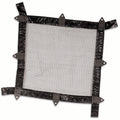 The SwimmingPoolDiscounters Deluxe Leaf Guard Cover is a square black mesh pool net with reinforced edges and eight securing loops, shown flat on a white background.