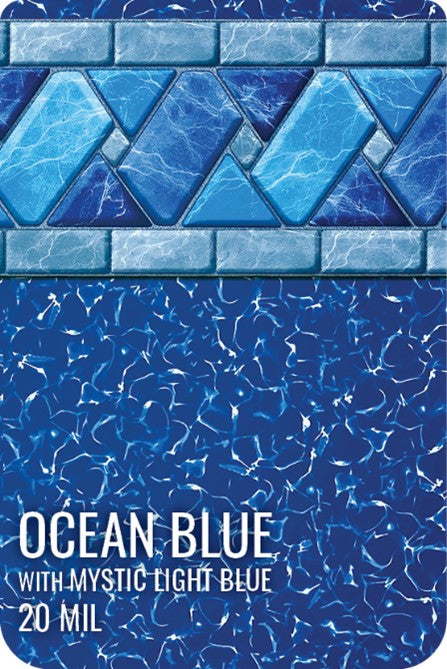 Pattern Option: Ocean Blue with Mystic Light Blue 20 mil PVS In-Ground Pool Liner