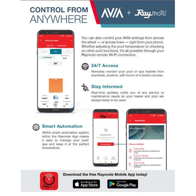 264,000 BTU Raypak Avia NiTEk Gas Pool Heater – Swimming Pool Discounters