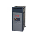 The 106,000 BTU Raypak Natural Gas Heater by Swimming Pool Discounters is a rectangular, industrial pool heater for above ground pools. Mostly gray with a red logo, it features a vented top, control panel, and temperature dial.