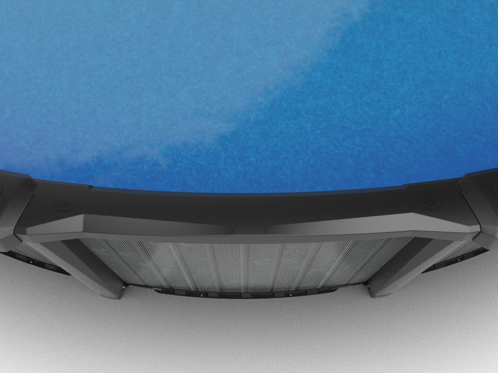 Close up of St. Germain swimming pool resin salt-friendly top seats