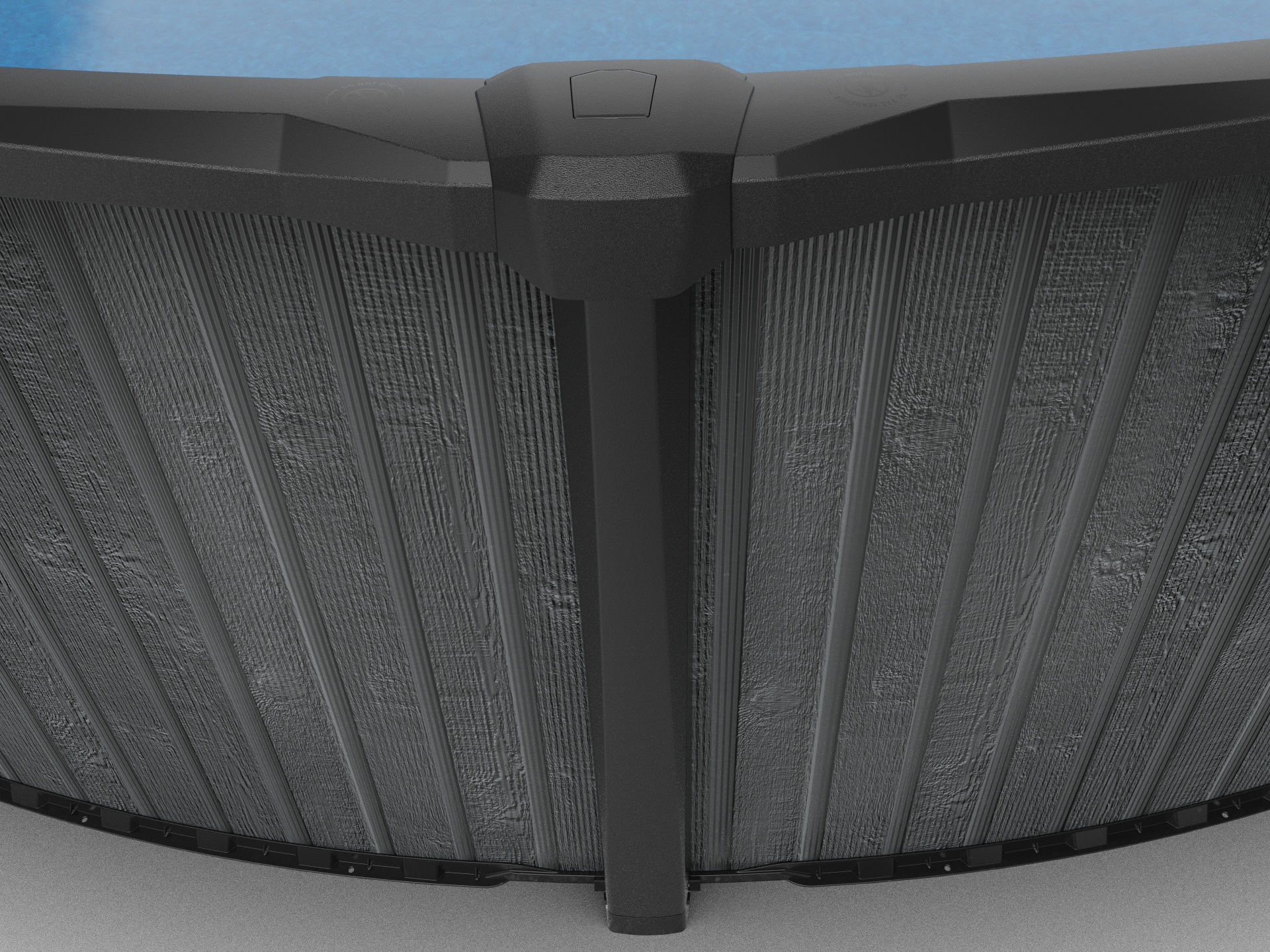 Close up of St. Germain swimming pool resin salt-friendly uprights