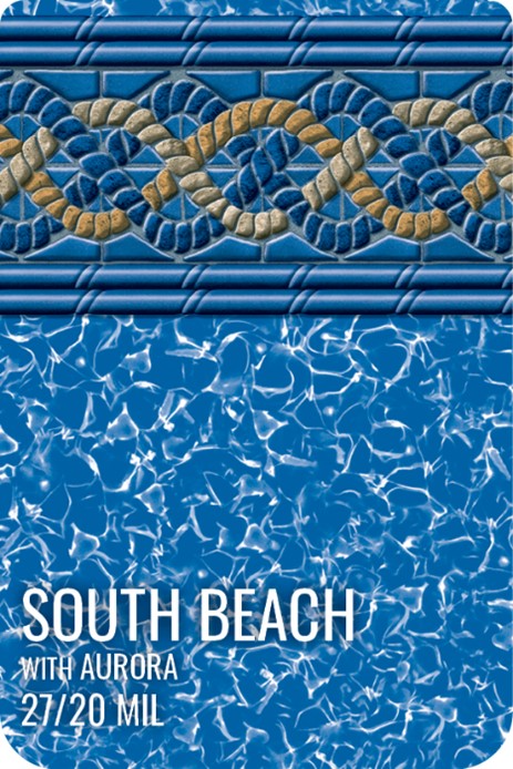 South Beach with Aurora 27/20 mil PVS In-Ground Pool Liner