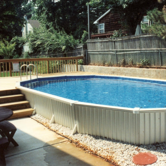 24' x 52" Aquasports Aluminum Panel Semi-Inground Round Combo Pool