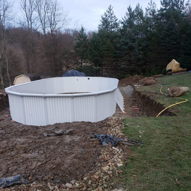 10' x 15' x 52" Aquasports Aluminum Panel Semi-Inground Oval Combo Pool