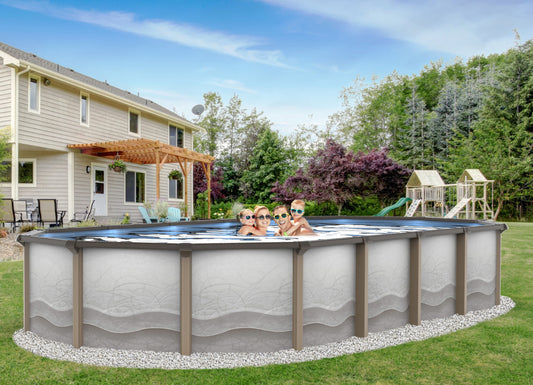 18' X 33' x 54" Battleship Extra Duty Steel 8" Heavy Frame Oval Pool
