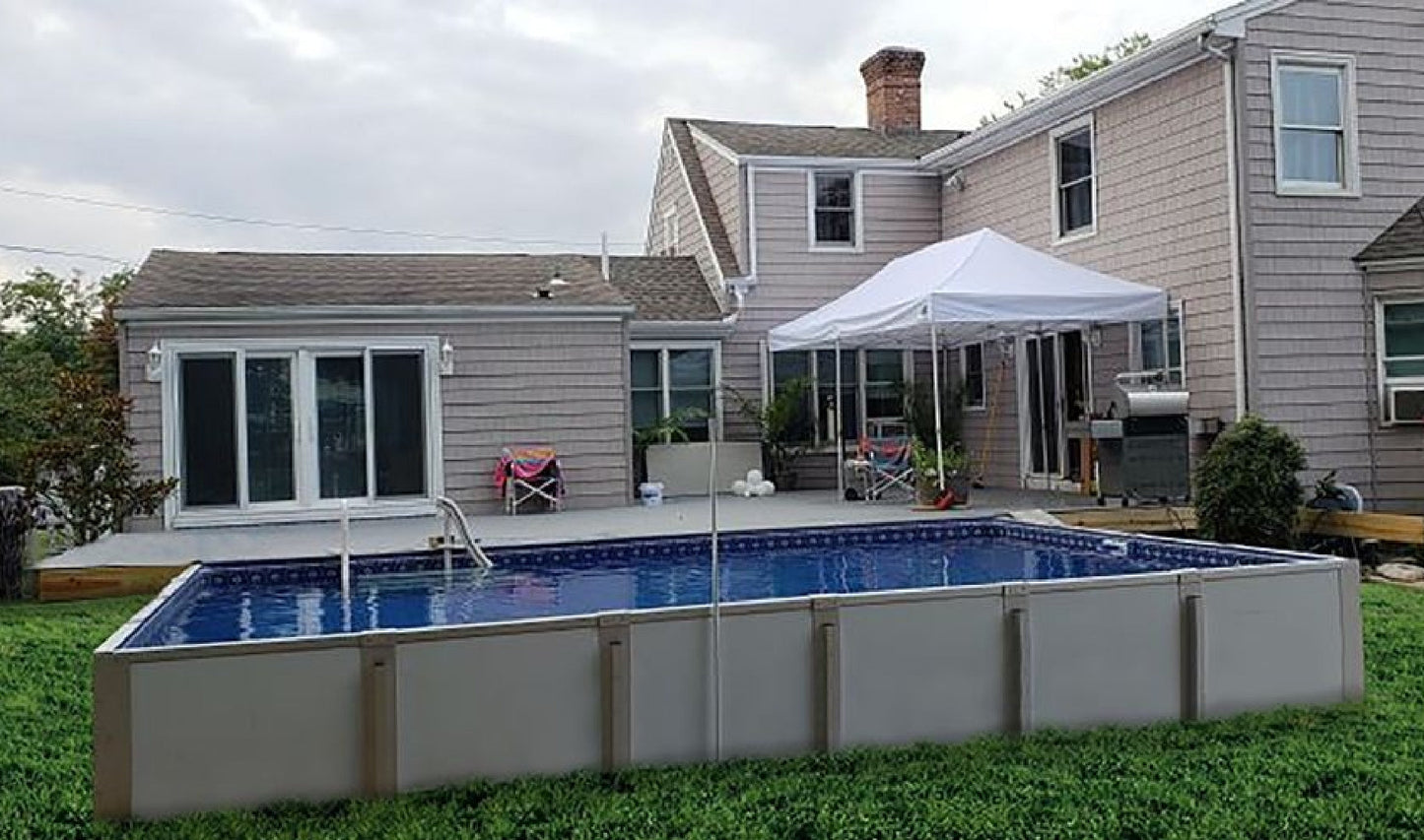 12' x 32' x 52" Hercules Aluminum Panel Rectangular Inground Pool