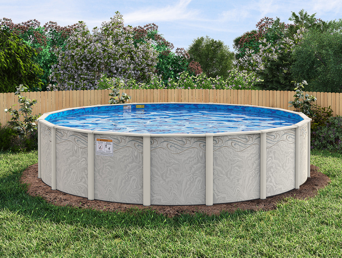 30' Silver Interlude 8" Resin Frame Round Pool & Bundle | 52" or 54"