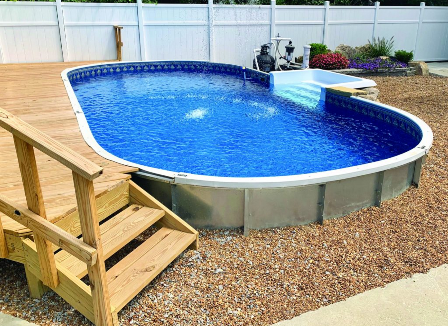 12' x 24' x 52" Steel Wall Semi Inground  Pool