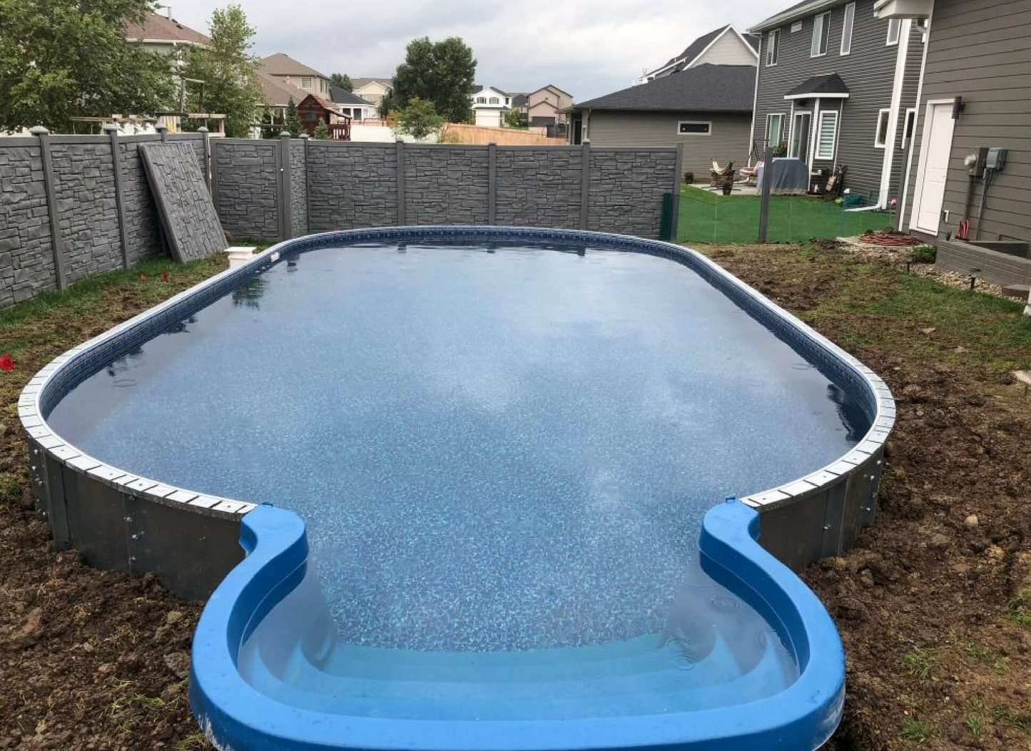 12' x 24' x 52" Steel Wall Semi Inground  Pool