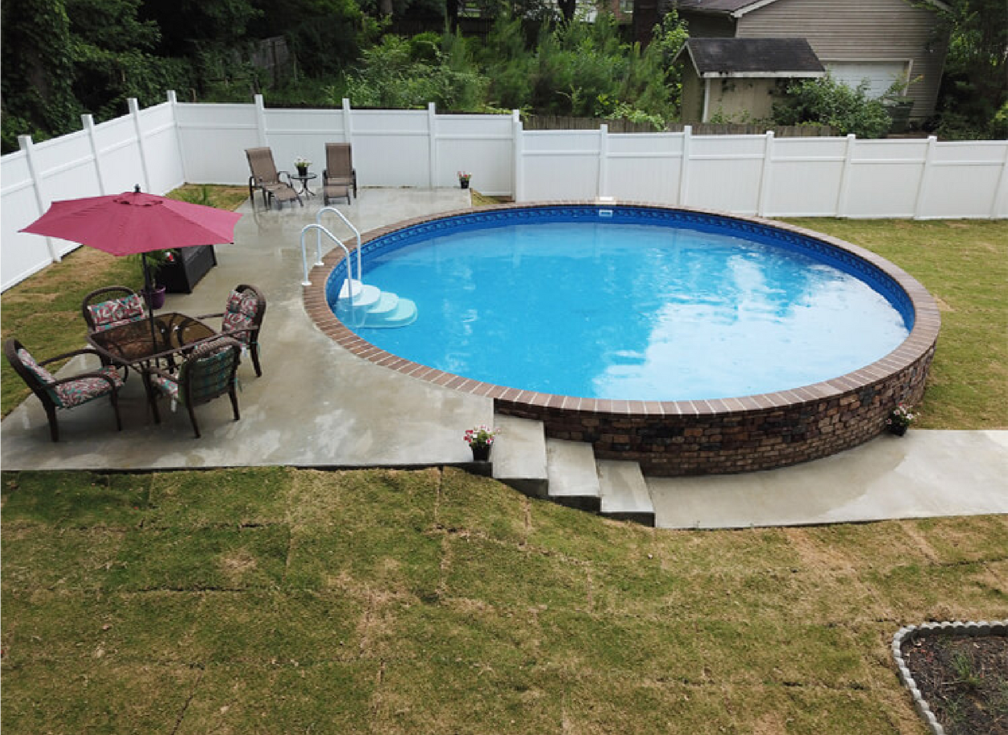 12' x 24' x 52" Steel Wall Semi Inground  Pool