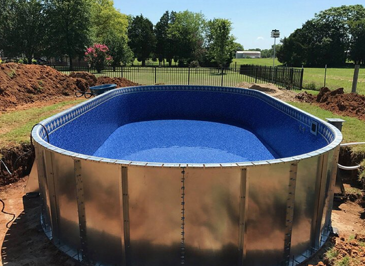 12' x 24' x 52" Steel Wall Semi Inground  Pool