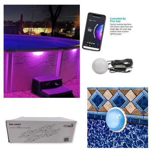 21' x 54" Round Saltwater Friendly Resin Frame Above Ground Downtowner Pool with Lighting
