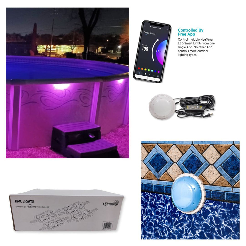 30' x 54" Round Saltwater Friendly Resin Frame Above Ground Downtowner Pool with Lighting