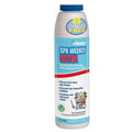A tall cylindrical 24oz container of Affinity Spa Weekly Ultra by Swimming Pool Discounters, with a blue cap and “8 Ounces Free” on the label. It cleans, freshens, clarifies spa water, and helps prevent waterline buildup.