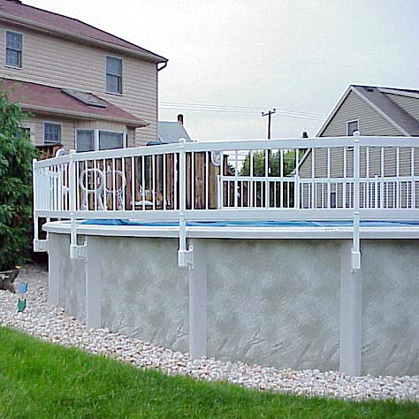 24" White PVC Above-Ground Pool Fencing