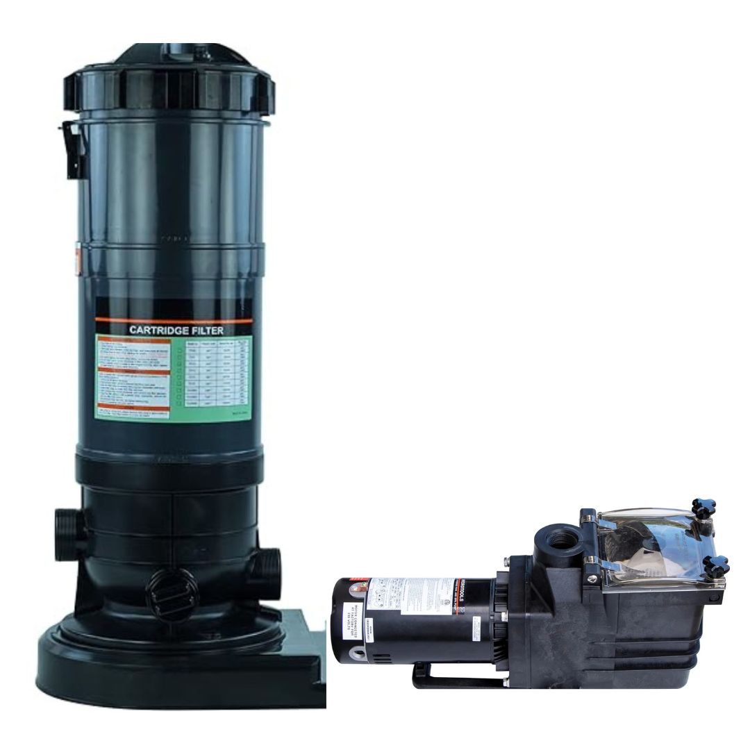 150 Sq Ft Black Diamond Cartridge filter w 1.5 Hp Super Flow Pump