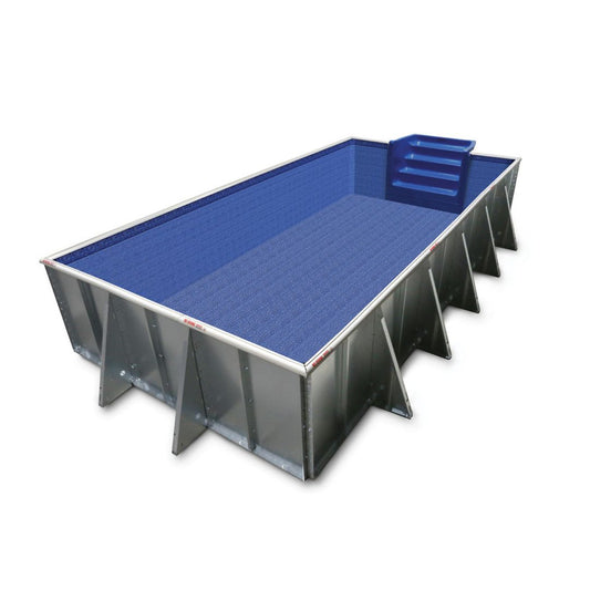 14' x 28' x 52" Discount Semi Inground Rectangular w 6" Radius Pool Kit