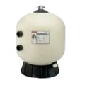 The SPD Pentair Sand Filter TR 100C (Almond, no valve) is a large, round sand filter featuring two side pipe connections, a durable base, and a top-mounted pressure gauge.