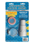 The Swimming Pool Discounters Blue Torrent Swimming Pool Filter Hose Universal Adapter Kit includes a hose adapter, clamp, and Teflon tape for connecting 1-1/2” or 1-1/4” hoses. Comes in retail packaging for easy pool filter hookup.