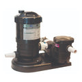 The MaKo Cartridge Filter System by SwimmingPoolDiscounters features a 1.0 HP energy-saving 2-speed pump and cartridge filter, with labels and white pipe connectors, shown in black on a white background.