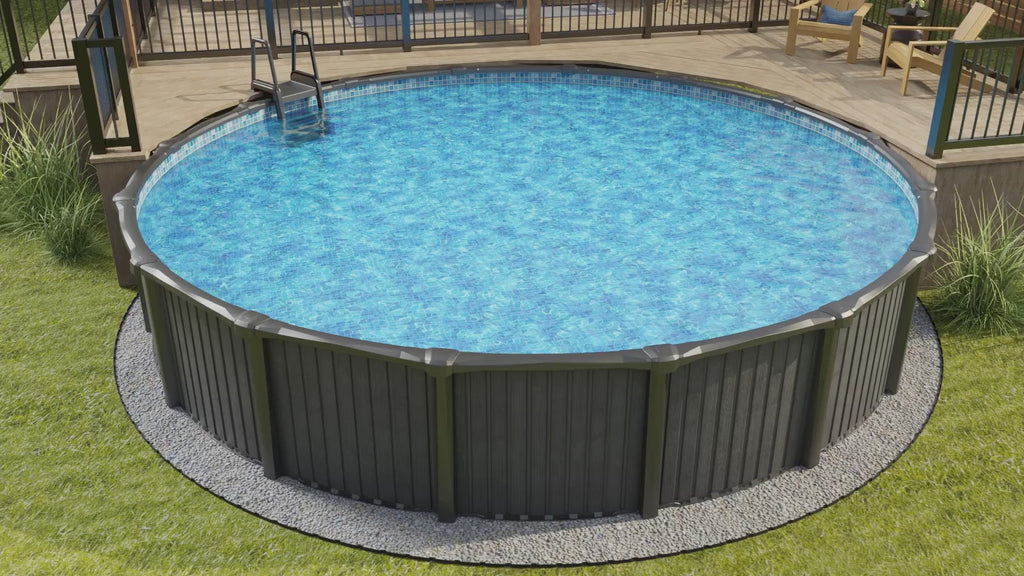 30' x 54" Round Saltwater Friendly Resin Frame Above Ground St. Germain Aluminum Wall Pool
