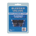 The SPD Black Diamond Filter Bleeder Valves (2-pack) are compatible with Hydromatic and other cartridge filters. The retail package features a blue patterned background and contains two black valves for easy replacement.