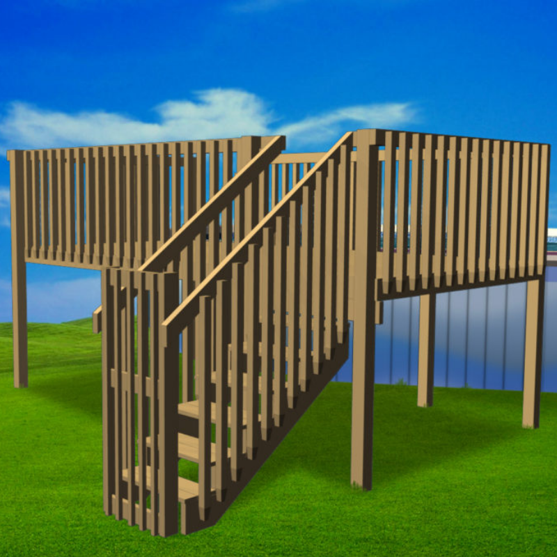 Above Ground swimming pool deck kit.  Connect a deck to any size or shape above ground pool.