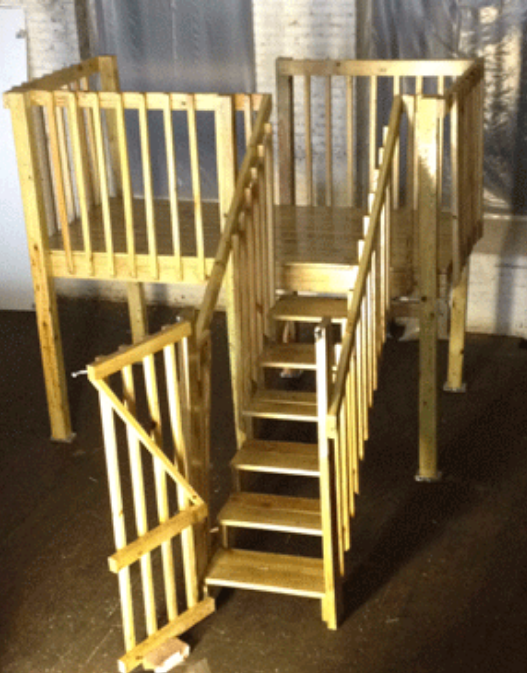 Above Ground swimming pool deck kit.  Connect a deck to any size or shape above ground pool