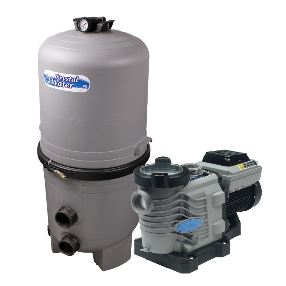 36 Sq. Ft. Crystal Clear DE Filter System with 1.5 HP Variable Speed Pump