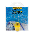 A SPD Spa RX Mineral Purifier for Spas 100-400 gallons in yellow packaging floats before a pool, highlighting powerful algae elimination and chemical reduction for spa care.